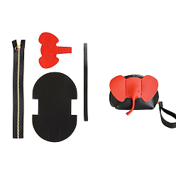 Черный Набор для кошелька-молнии в виде слона своими руками, включая материалы для сумок из коровьей кожи, чёрные, 100x70 мм