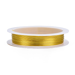 Golden Round Copper Jewelry Wire, Long-Lasting Plated, Golden, 26 Gauge, 0.4mm, about 32.8 Feet(10m)/roll