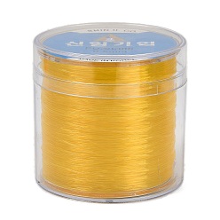 Желтый Корейская эластичная эластичная нить с круглыми кристаллами, для браслетов изготовление ювелирных изделий из драгоценных камней ремесло из бисера, желтые, 0.8 мм, около 164.04 ярдов (150 м) / рулон