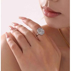 Нержавеющая Сталь Цвет 304 женские кольца из нержавеющей стали и кубического циркония, звезда и луна и дурной глаз, цвет нержавеющей стали, размер США 7 (17.3 мм)