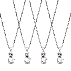 Античное Серебро 4 шт. ожерелья с подвесками в виде боксерских перчаток из сплава, с железными цепями, античное серебро, 23.62 дюйм (60 см)