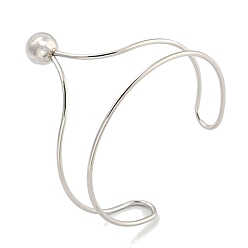 Нержавеющая Сталь Цвет Не тускнеющие 304 браслеты-манжеты из нержавеющей стали, браслеты с крутящим моментом для женщин, корона, цвет нержавеющей стали, внутренний диаметр: 2-5/8x2-3/4 дюйм (6.7x7 см)