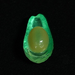 Avocado Украшения для кукольного домика из светящейся смолы, реквизит, имитация фруктов, светится в темноте, авокадо, 15x26x14.5 мм