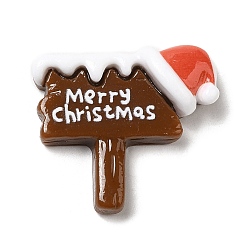 Rectangle Кабошоны из непрозрачной смолы с рождественской тематикой, для изготовления ювелирных изделий, прямоугольные, 23x26x7 мм