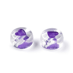 Темно-синий  Шифер Прозрачные бусины из акриловой эмали, плоско-круглые с сердцем, темный сланец синий, 7x4 мм, отверстие : 1.8 мм, Около 108000~111000 шт / 15000 г