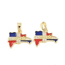 Золотой Латунные микропаве прозрачные подвески с фианитом, с эмалью, прелести карты, долговечный, стойки покрытие, без свинца и без кадмия, золотые, 12.5x16x1.5 мм, отверстие : 5x2.5 мм