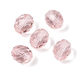 Pink K 9 cuentas de vidrio, imitación de vidrio cuentas de cristal austriaco, oval, facetados, rosa, 8x6 mm, agujero: 1.2~1.4 mm