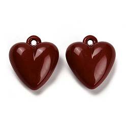 Седло Коричневый Непрозрачные акриловые подвески, сердце прелести, седло коричневый, 35x32x16 мм, отверстие : 3.5 мм, Около 54 шт / 500 г