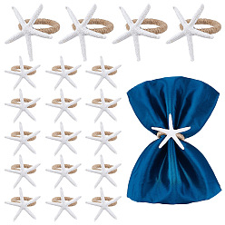 Белый Кольца для салфеток в виде морской звезды из смолы, украшения для праздничного стола, белые, 74x73.5x60 мм