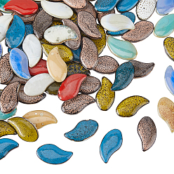 (52) Непрозрачная лаванда 500g фарфоровые кабошоны ручной работы, лист, разноцветные, 36~36.5x19.5x6.5~7.5 мм