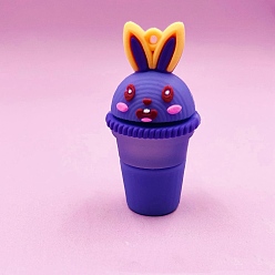 Фиолетовый Пластиковые подвески из пвх, кролика прелести, фиолетовые, 54x25 мм