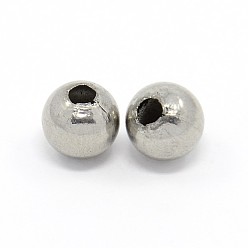 Edelstahl Farbe Anlaufgeschützt 304 Edelstahl Rundperlen, Edelstahl Farbe, 8 mm, Bohrung: 3 mm