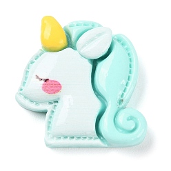 Единорог Кабошоны из непрозрачной смолы на тему животных, изготовление ювелирных изделий, единорог, 24x23.5x6 мм