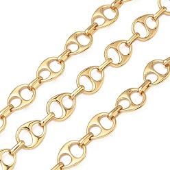Золотой 304 цепи овальные из нержавеющей стали, несварные, с катушкой, ионное покрытие (ip), золотые, 13x10x1.8 мм