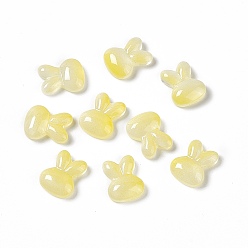 Champagne Yellow Electroplated Glass Cabochons, Rabbit, Champagne Yellow, 10x8x3mm