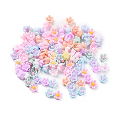 (52) Непрозрачная лаванда Кабошоны из непрозрачной смолы в виде цветка, разноцветные, 5.5~6x3~3.5 мм