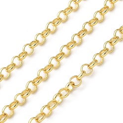 Настоящее золото 18K Латунные цепи Роло, пайки, без кадмия, без никеля и без свинца, с катушкой, реальный 18 k позолоченный, 3.5x1 мм