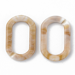 Бледно-Золотистый Акриловые связей кольца, разъемы для быстрой связи, для ювелирных скрепок цепочек, изготовление тянутых удлиненных кабельных цепей, Стиль имитация драгоценных камней, овальные, бледно золотарник, 22.5x15x3 мм, Внутренний диаметр: 8x16 мм, о 940 шт / 500 г