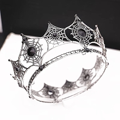 Античное Серебро Резинки для волос из сплава паутины, корона, аксессуары для волос для женщин и девочек, античное серебро, 150x70 мм