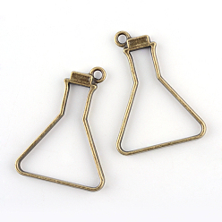 Античная Бронза Пластина из нержавеющей стали, для diy уф смолы, эпоксидная смола, Прессованные цветочные украшения, без кадмия, без никеля и без свинца, античная бронза, 41.2x30.8x3.5 мм, отверстие : 2.8 мм