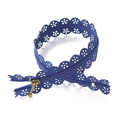 Темно-Синий Нейлоновые кружевные закрытые молнии, для сумок-кошельков, темно-синий, 20 см