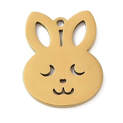 Золотой 5 шт. 201 подвески из нержавеющей стали, лазерная резка, очарование кролика, золотые, 17x13.5x1 мм, отверстие : 1 мм