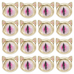 Белый 16 шт. шарики из сплава смолы, голова кошки , белые, 9.5x10x8.5 мм, отверстие : 2.5 мм