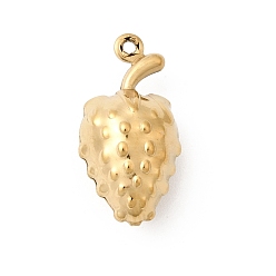 Клубника 304 подвески из нержавеющей стали, реальный 18 k позолоченный, ионное покрытие (ip), долговечный, клубничное очарование, 18.5x9.5x8.5 мм, отверстие : 1 мм