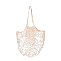 Желтая Старая Ткань  Портативные пакеты для продуктов из хлопковой сетки, многоразовая сетчатая сумка для покупок, старое кружево, 58.05 см, сумка: 35x38x1.8 см.