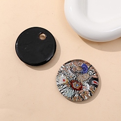 Camel Handmade Lampwork Pendants, Flat Round, Camel, 41mm