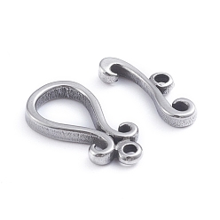 Stainless Steel Color 304 Stainless Steel Toggle Clasps, Teardrop, Stainless Steel Color, teardrop,: 18.5x9.5x2.5mm, Hole: 1.5mm, Bar: 6.5x16.5x2.5mm, Hole: 1.5mm