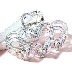 Серый Заколки-коготь в форме сердца из смолы, аксессуары для волос для женщин девушка, серые, 92x65x42 мм