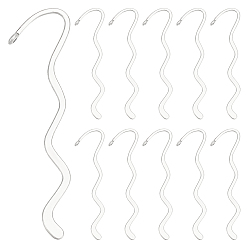 Античное Серебро 30закладки из цинкового сплава волнистые, без свинца и без кадмия, античное серебро, 86x24x1 мм, отверстие : 2.5 мм