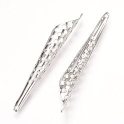 Platine Laiton en filigrane caps, cône, platine, 44x6x4.5x5 mm, diamètre intérieur: 4.5 mm