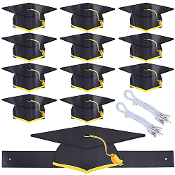 Noir 40pièces chapeau en papier pour la saison des remises de diplômes, accessoires de décoration de fête, noir, 100x350x0.5mm, Trou: 3mm