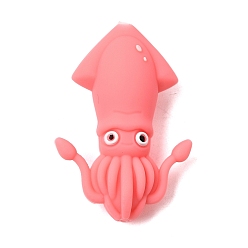 Осьминог Силиконовые бусины на морскую тематику, фокусные бусы, розовые, осьминог, 33x22x11 мм, отверстие : 2 мм