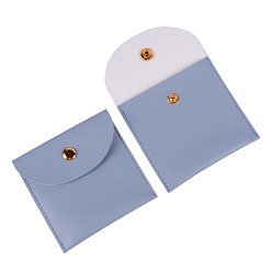 Светлый Стально-синий Сумки для ювелирных изделий из искусственной кожи, с застежкой-молнией, для держателя кольца для серег, подарок для женщин, светло-стальной синий, 8x8 см