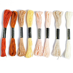 (52) Непрозрачная лаванда 8связки 8 цветов хлопчатобумажных ниток для вышивки вручную, разноцветные, 1 мм, около 8.75 ярдов (8 м) / пачка, 1 расслоение / цвет