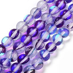 Темно-Фиолетовый Прозрачные стеклянные бусины, круглые, темно-фиолетовый, 6 мм, отверстие : 1 мм, около 61~62 шт / нитка, 34~35 см