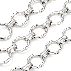 Platine Chaînes à maillons ovales en laiton plaqué en rack, non soudée, avec bobine, platine, 13x2mm, lien: 3x9.5x5.5 mm, environ 16.40 pieds (5 m)/rouleau