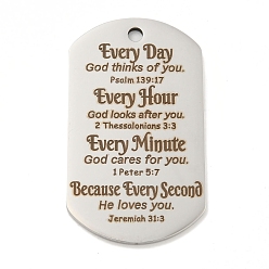 Нержавеющая Сталь Цвет Не тускнеющие 201 подвески из нержавеющей стали, подвески для сообщений, овал со словами-подвесками, цвет нержавеющей стали, 49x28x2 мм, отверстие : 3 мм