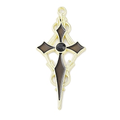 Черный Стойки обшивки сплава эмали подвески, со стразами, без кадмия, без никеля и без свинца, меч, чёрные, 47x21.5x3.5 мм, отверстие : 2 мм