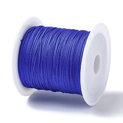 Синий Нейлоновый шнур с китайским узлом, нейлоновый шнур для изготовления украшений, синие, 0.4 мм, около 28~30 м / рулон