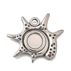 Нержавеющая Сталь Цвет 304 Настройки кабошон из нержавеющей стали кулон, формы раковины, цвет нержавеющей стали, лоток : 8.5 мм, 25.5x30.5x2.5 мм, отверстие : 2.5 мм