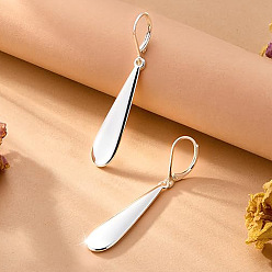 Платина Серьги из сплава цинка, слеза, платина, 53x9 мм