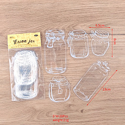 Bottle Пластиковая прозрачная прессованная обложка для закладки в виде цветка, закладка для образцов сухоцветов своими руками, с клеем внутри, образец бутылки, 80~130x65 мм, 5 стиль, 4 шт / стиль, 20 шт / комплект