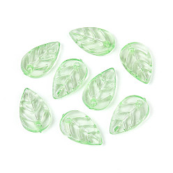 Темный Морско-зеленый Акриловые подвески из искусственного нефрита, лист прелести, темно-зеленый, 18x11x3 мм, отверстие : 1.8 мм, Около 1315 шт / 500 г