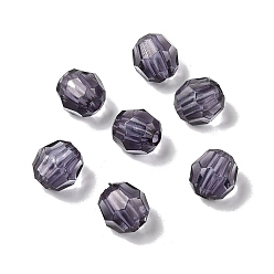 Серый Прозрачные акриловые бусины, граненые, круглые, серые, 8 мм, отверстие : 1.5~2 мм, Около 1800 шт / 500 г