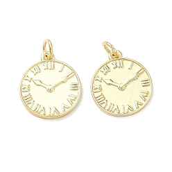 Настоящее золото 18K Латунные подвески, часы прелести, долговечный, без кадмия и без свинца, стойки покрытие, реальный 18 k позолоченный, 17x14.5x1.5 мм, Перейти кольцо: 5.5x1 мм, внутренний диаметр: 3.5 мм