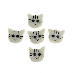 Светло-серый Ручная работа фетр игла валяние кот украшения, для украшения дома дисплей, светло-серый, 40x30 мм